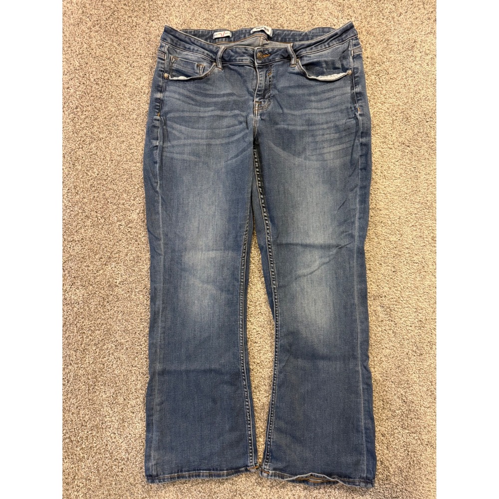 Vigoss Jeans Women 34* Blue Jagger Boot Cut Mid Rise Faded Whiskered Denim